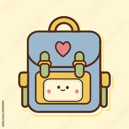cute clipart cartoon of backpack for girl
