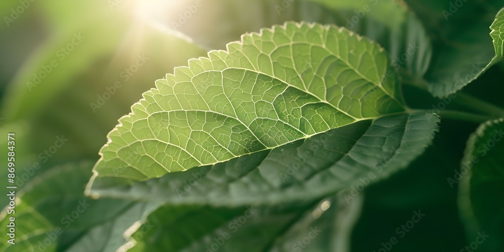 Close-up of Mulberry Leaf Texture under Sunlight A Symbol of Growth and Nourishment. Concept Nature Photography, Textures, Close-up Shots, Sunlight, Symbolism Close-up of Mulberry Leaf Texture under Sunlight A Symbol of Growth and Nourishment. Concept Nature Photography, Textures, Close-up Shots, Sunlight, Symbolism