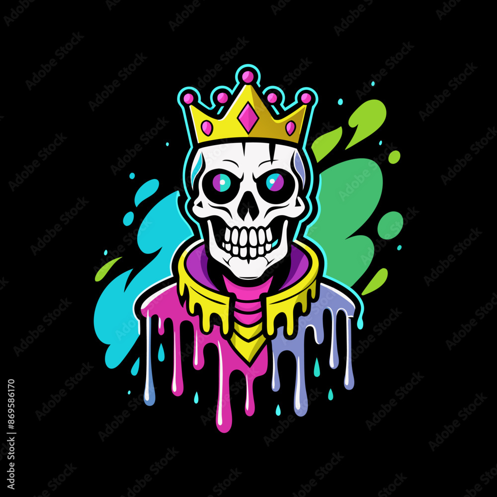 funny king of skull character funny king of skull character