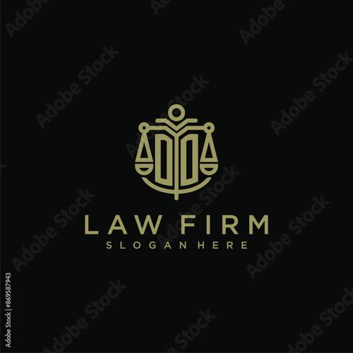 OO initial monogram logo for lawfirm with scale vector design