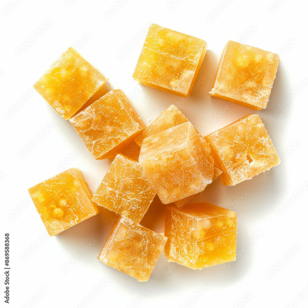 Savory bouillon cubes, isolated on a white background Savory bouillon cubes, isolated on a white background