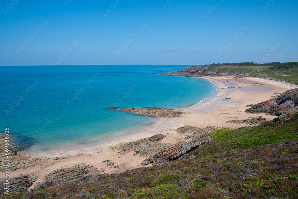 Magnifique paysage de mer depuis le sentier côtier GR34 du cap d'Erquy - Bretagne France Magnifique paysage de mer depuis le sentier côtier GR34 du cap d'Erquy - Bretagne France