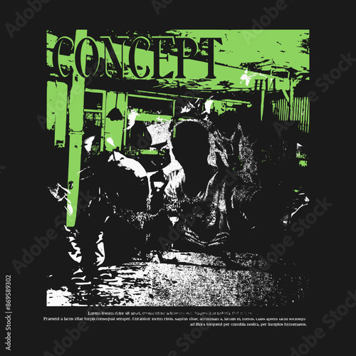 Urban streetwear illustration concept t-shirt design