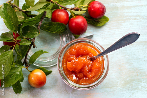 Tableau sur toile Homemade delicious mirabelle plum jam