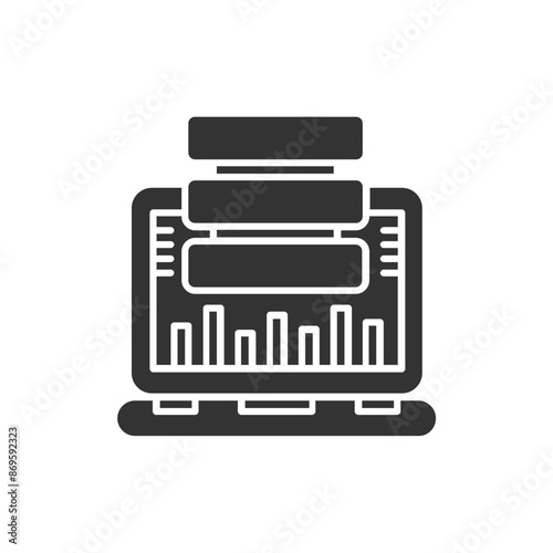 Set of Silhouette web hosting Icons. Vector Illustration isolated on white background.
