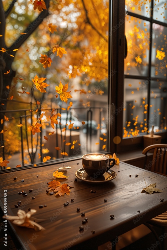 a cup of coffee sitting on top of a wooden table a cup of coffee sitting on top of a wooden table