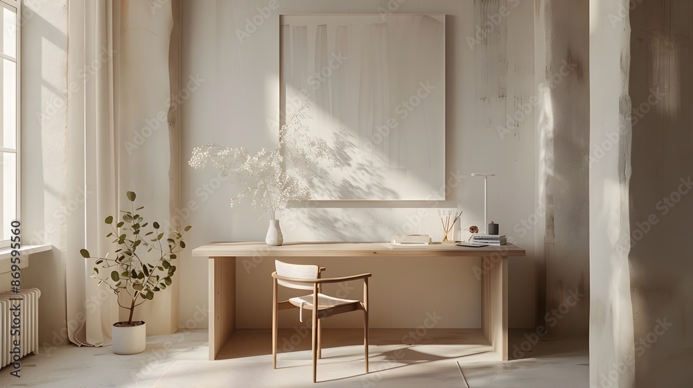 Minimalist and Ergonomic Teen Workspace with Clean 3D Rendering Minimalist and Ergonomic Teen Workspace with Clean 3D Rendering