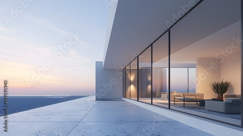 Minimalist and Modern Home Exterior with Clean Lines and Large Windows