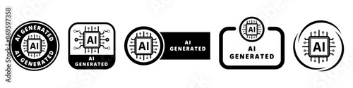 AI Generated - vector sign for content made with artificial intelligence.