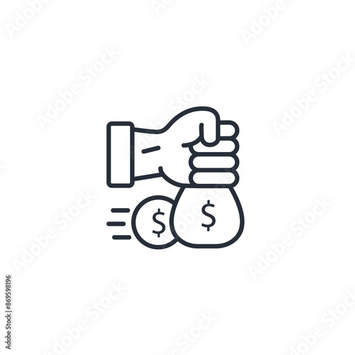 commission icon. vector.Editable stroke.linear style sign for use web design,logo.Symbol illustration.