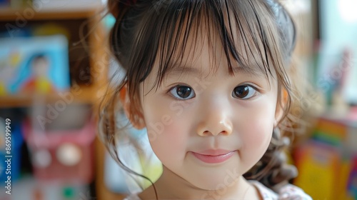 Portrait of a Cute Young Girl Smiling. © Cheetose