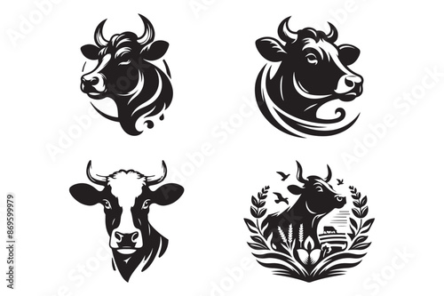 Cow silhouette vector illustration