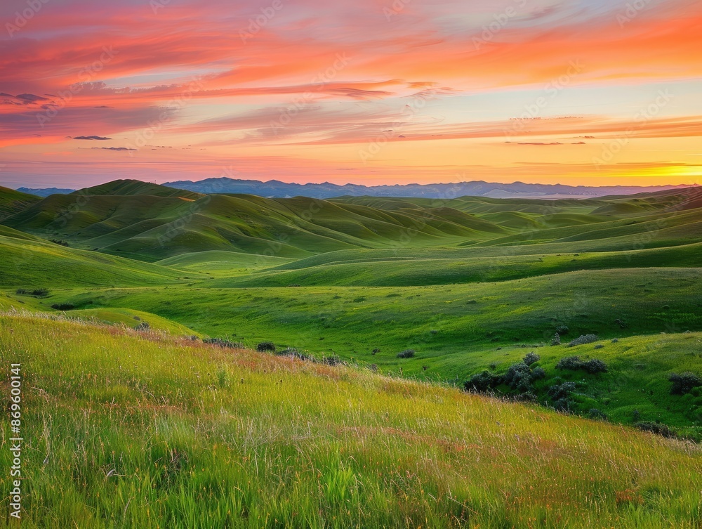 Obraz premium sunset over the field