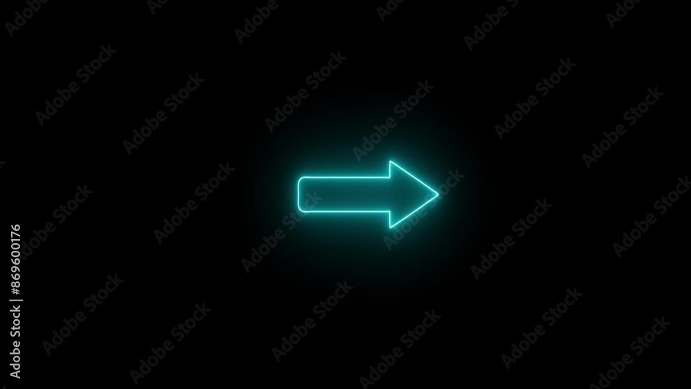 Glowing neon arrows moving from right to left on black background. neon abstract directional icon animation. Glowing neon arrows moving from right to left on black background. neon abstract directional icon animation.