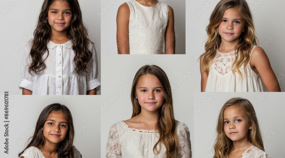 Beautiful young girls on white backgroundigh Beautiful young girls on white backgroundigh