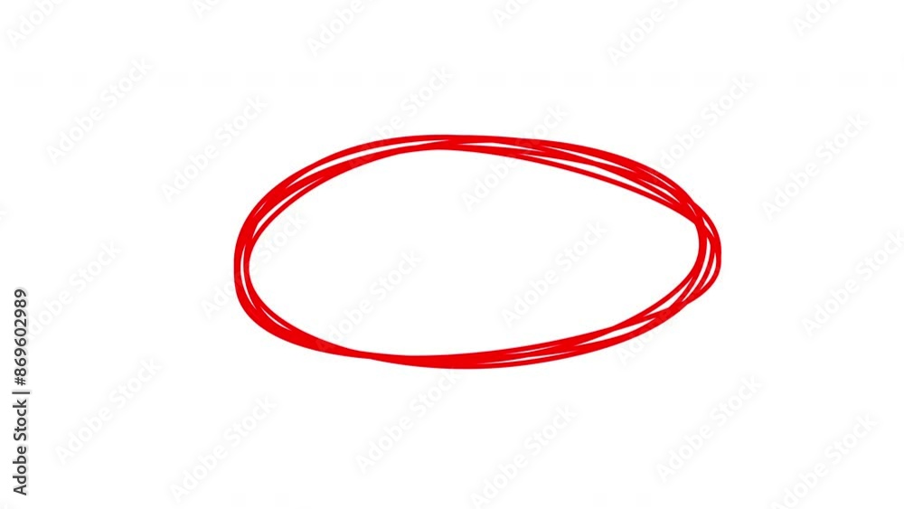 Oval frame hand drawing, round selection, circle self drawing animation. Irregular circle drawing. Red color line. Oval frame hand drawing, round selection, circle self drawing animation. Irregular circle drawing. Red color line.