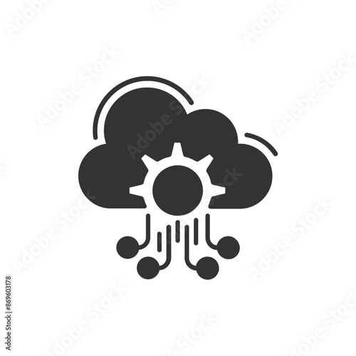 Set of Silhouette web hosting Icons. Vector Illustration isolated on white background.