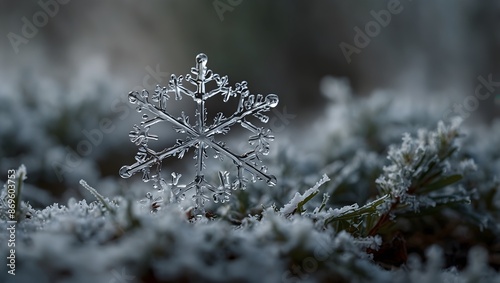 A haiku capturing the delicate beauty of a solitary snowflake on a winter morning ai_generated