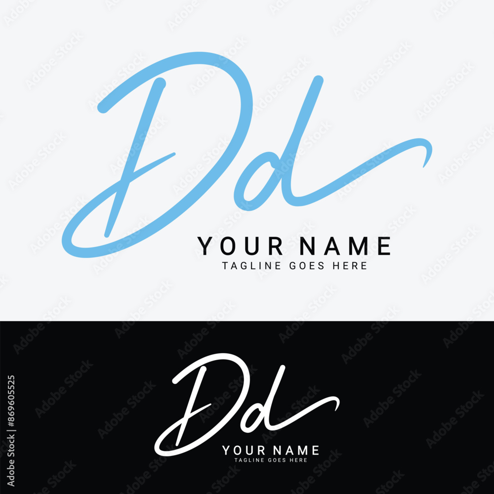 D, DD Initial letter logo. Alphabet DD Handwritten Signature logo D, DD Initial letter logo. Alphabet DD Handwritten Signature logo