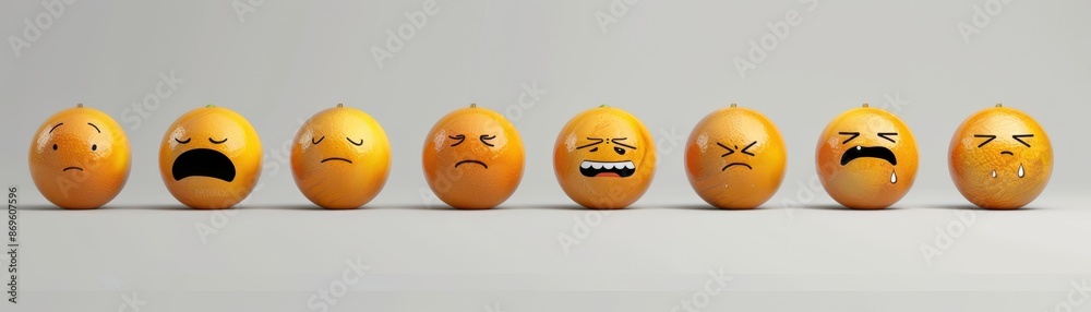 Fototapeta premium Business graphs with faces showing corresponding emotions