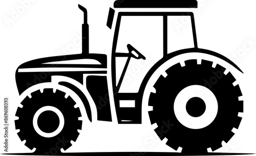 Modern Farm Tractor Silhouette Icon