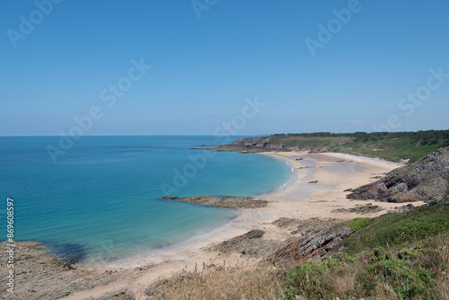 Magnifique paysage de mer depuis le sentier côtier GR34 du cap d'Erquy - Bretagne France