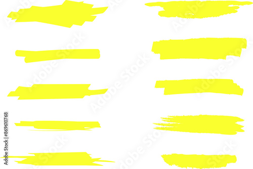 Highlighter line marker strokes lines vector. Watercolor hand drawn highlight set. Marker pen highlight strokes .