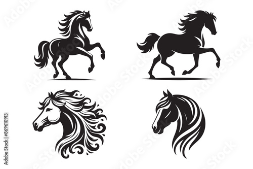 Horse silhouette vector illustration