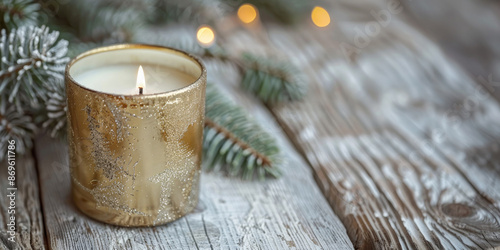 Gold Christmas Candle with ...