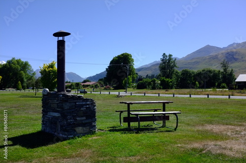 Photo of lakeside view of Lake Wakatipu or Whakatipu wai-maori and The Remarkables in Glenorchy, Otago region, South Island of New Zealand. photo