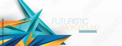 Minimal geometric abstract background. Low poly dynamic triangle design. Trendy techno business template for wallpaper, banner, background or landing