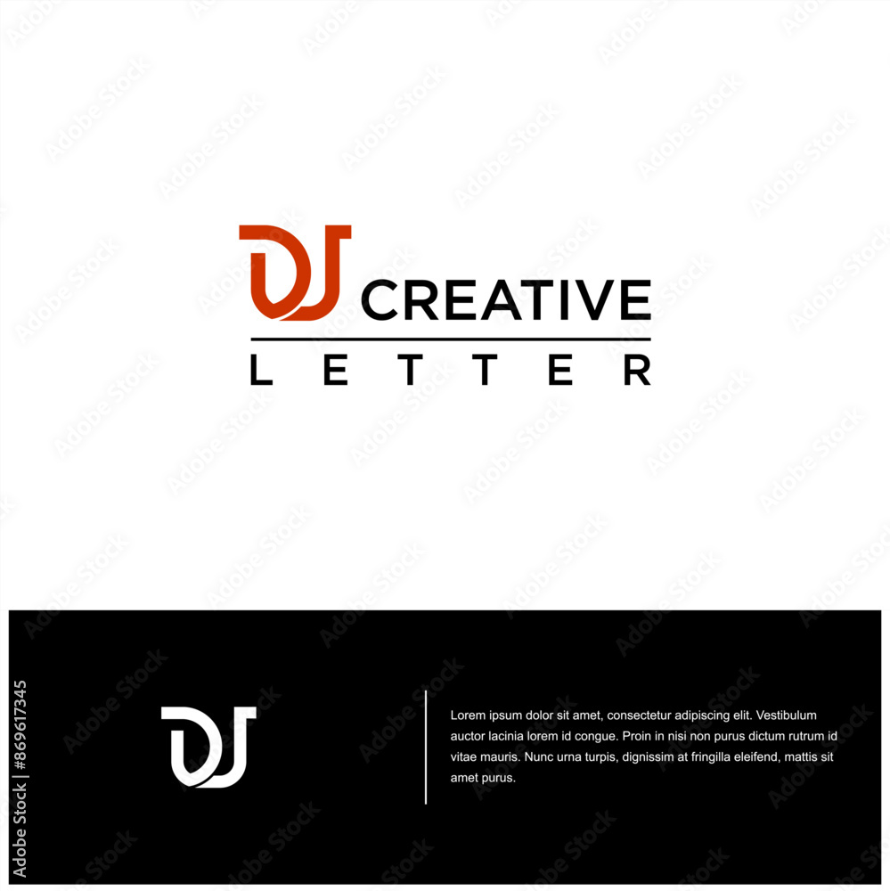 Fototapeta premium modern initial DU UD logo design vector profesional letter geometric brand template