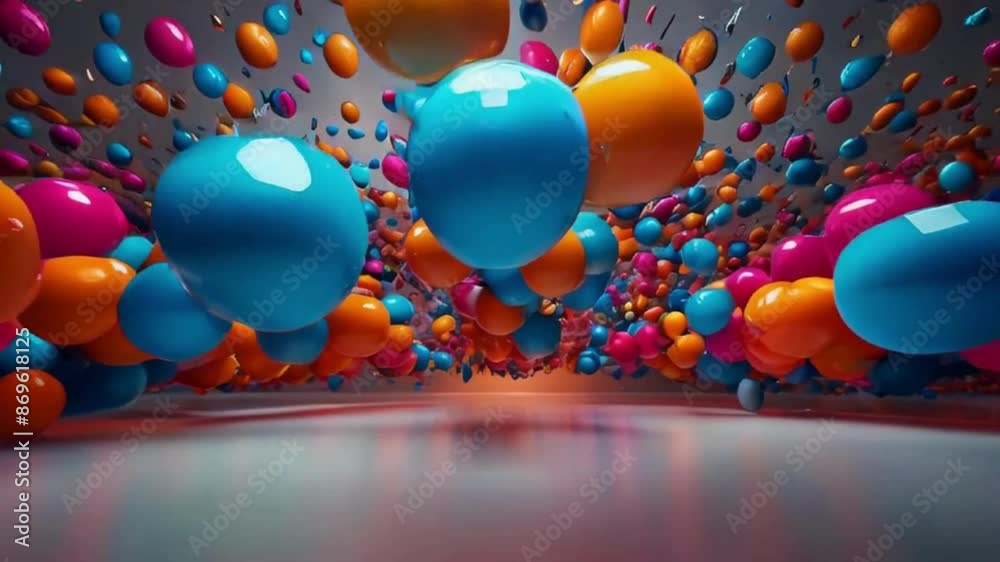Vibrant & Colorful Animation Balls with Gen AI - 1 