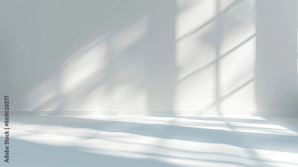 3D Rendering Mockup Template with Window Shadows on White Wall Minimal Studio Room 3D Rendering Mockup Template with Window Shadows on White Wall Minimal Studio Room