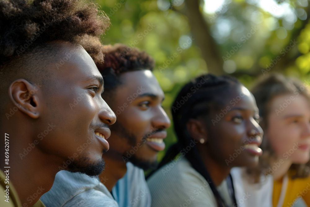 Diverse Group of Young Friends Enjoying Outdoor Time Together in Nature Diverse Group of Young Friends Enjoying Outdoor Time Together in Nature