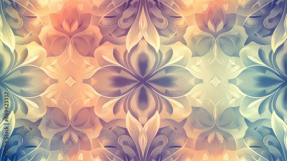 Floral Patterns seamless, geometric design with a subtle gradient in the background Floral Patterns seamless, geometric design with a subtle gradient in the background