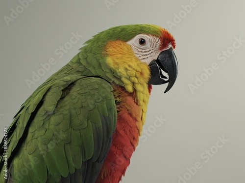 Colorful Macaw Parrot with Vibrant Green, Yellow, and Red Plumage