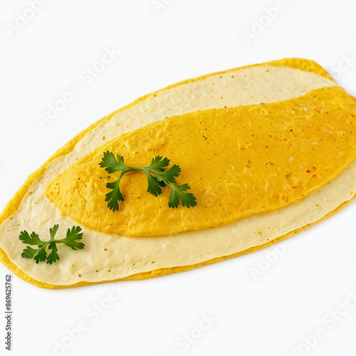 yellow Omelet , isolated on white background