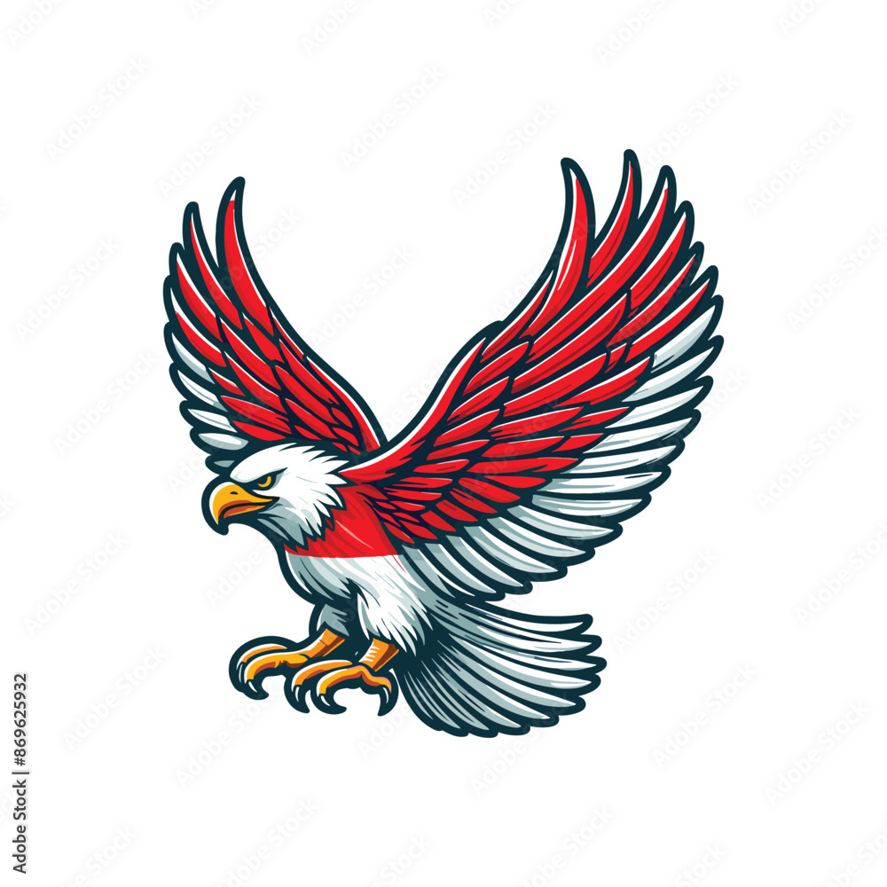 Obraz premium indonesia independence day doodle line drawing vector illustration