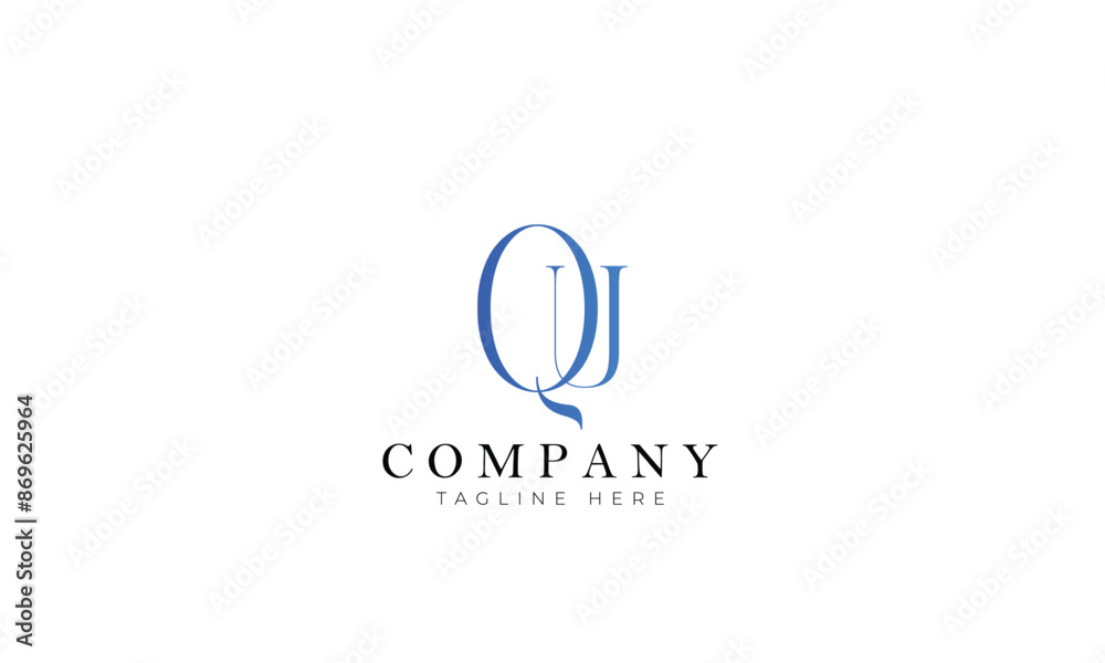 Fototapeta premium QU logo, Branding logo, Letter logo, Clothing logo