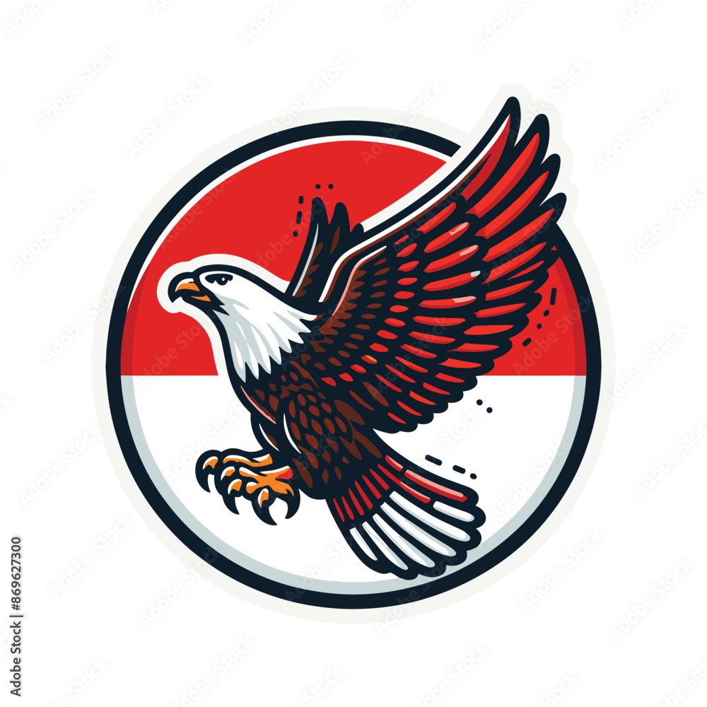 Obraz premium indonesia independence day doodle line drawing vector illustration