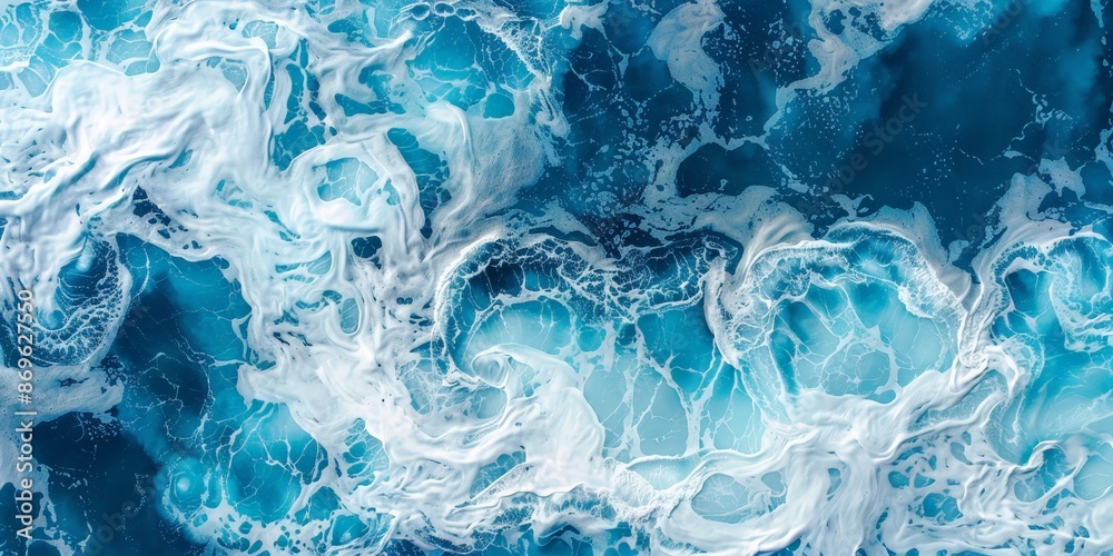 Swirling Blue Ocean Textures from Above Swirling Blue Ocean Textures from Above