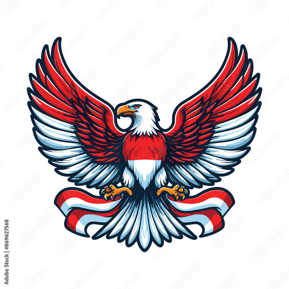 Fototapeta premium indonesia independence day doodle line drawing vector illustration