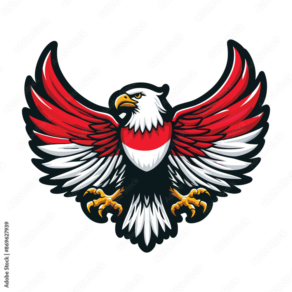 Obraz premium indonesia independence day doodle line drawing vector illustration