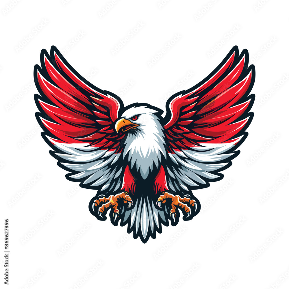 Obraz premium indonesia independence day doodle line drawing vector illustration