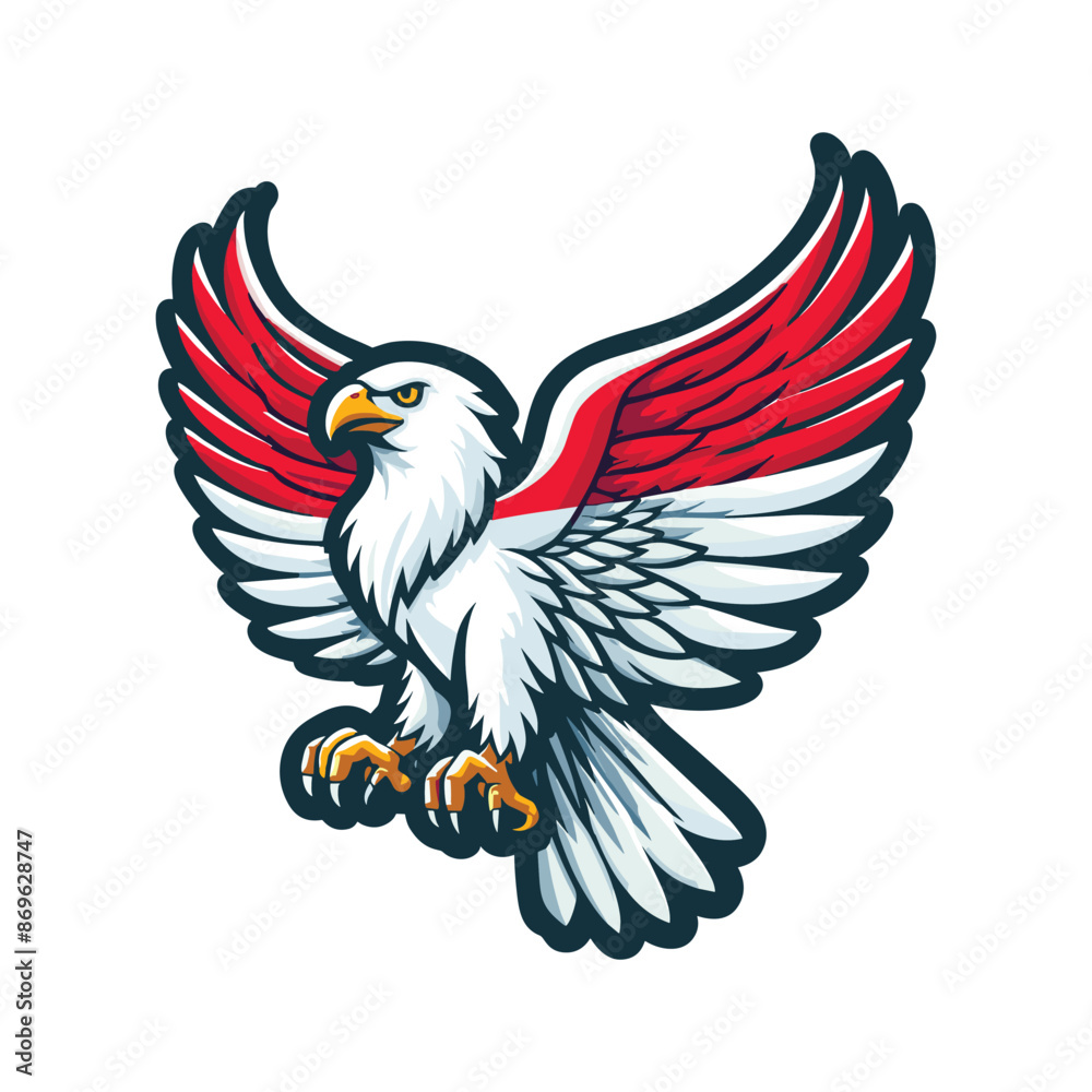 Obraz premium indonesia independence day doodle line drawing vector illustration