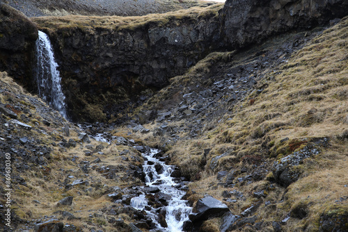 Landschaftsbild auf Island, Wasserfall, Husavikur Kleif photo