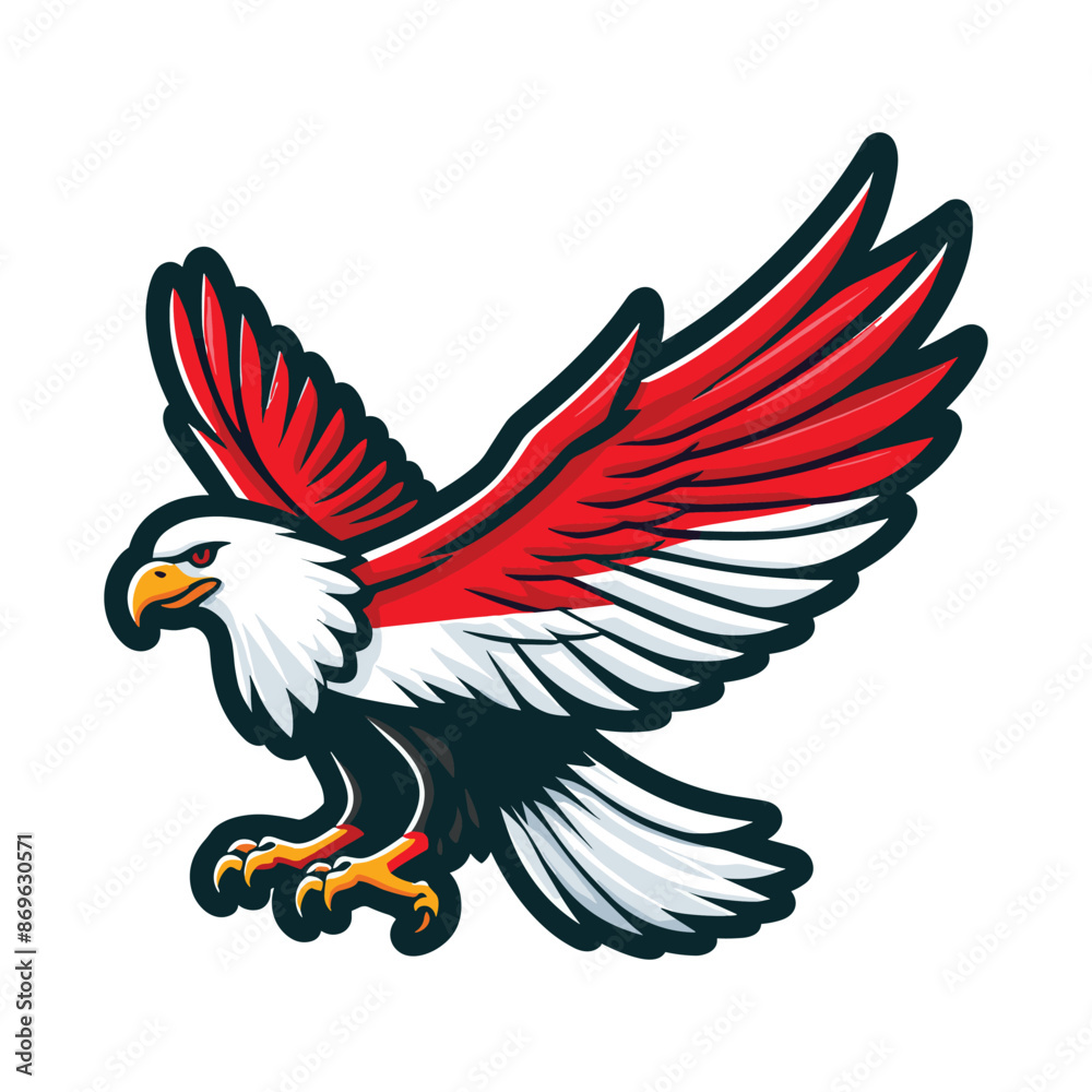 Obraz premium indonesia independence day doodle line drawing vector illustration