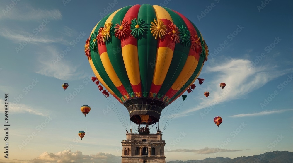 Fototapeta premium Independencia de mexico balloon background