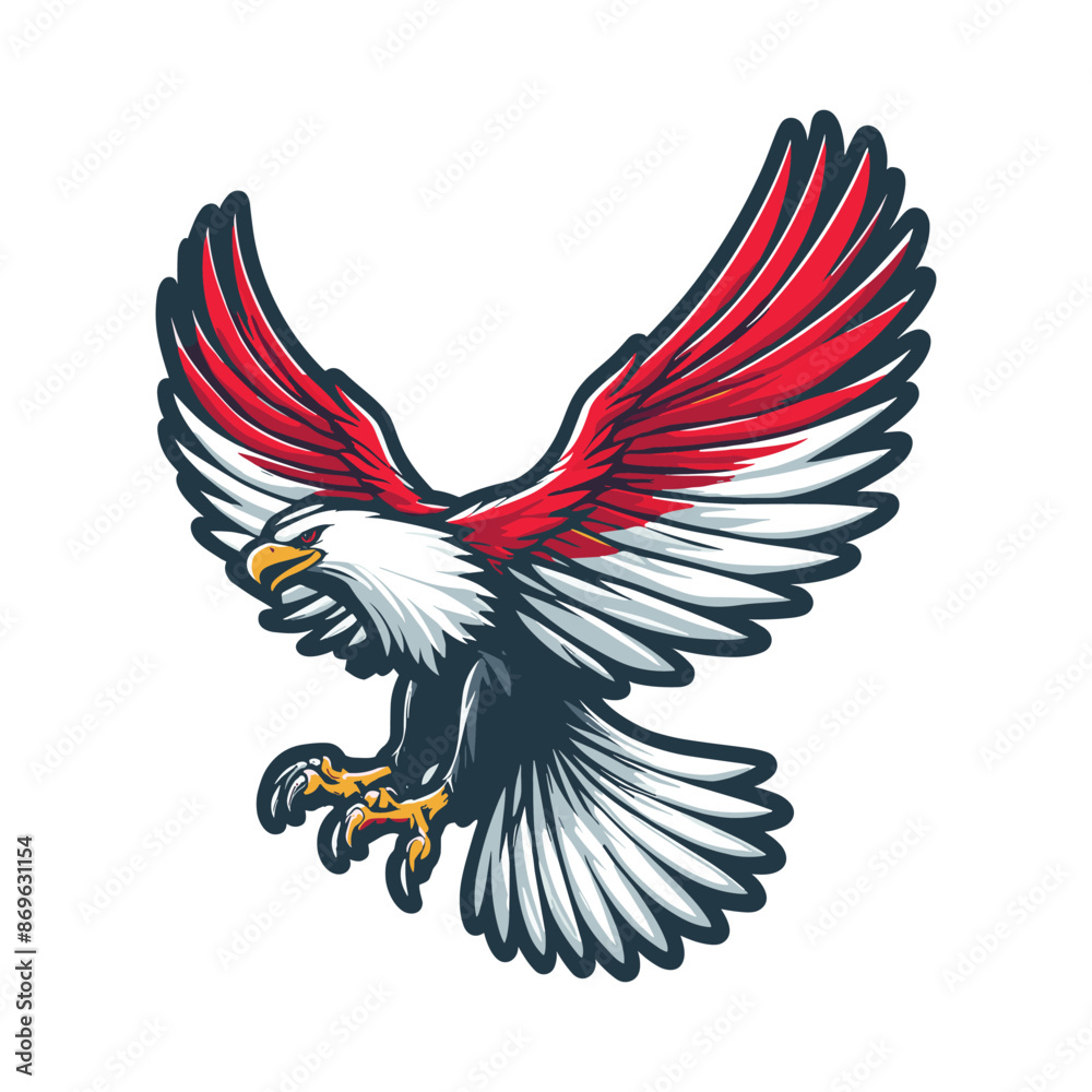 Obraz premium indonesia independence day doodle line drawing vector illustration